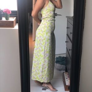 Zara Flower print dress with back cut out